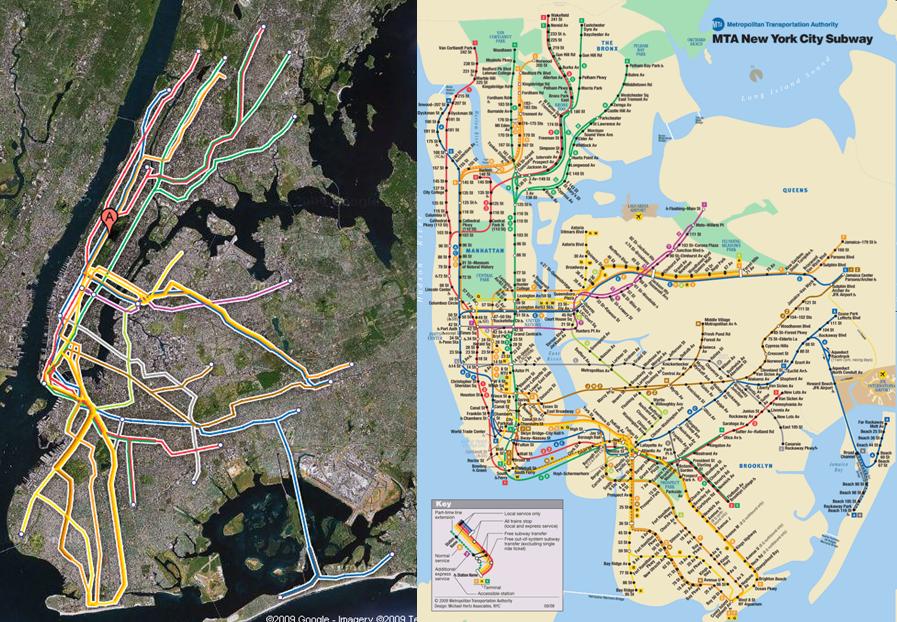 Google vs. MTA New York Subay Maps
