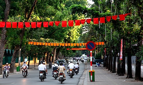 Tree lined streets in Hanoi