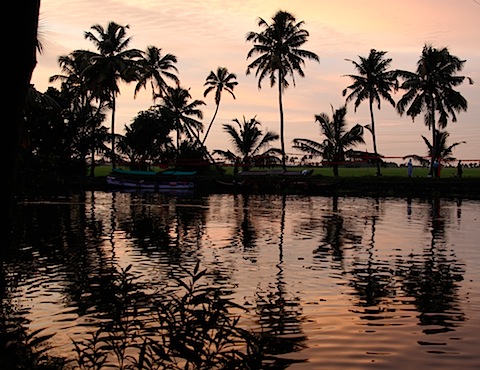 Kerala backwaters at sunset