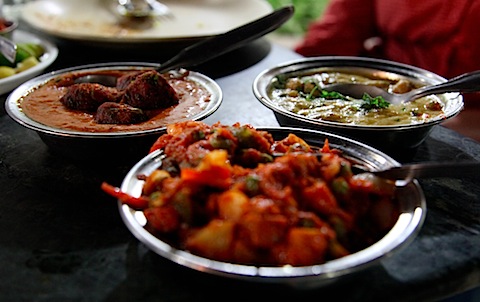 Vegetable Kofta, Chana Massala and Vegetable Jalfrazi at Prashant Restaurant