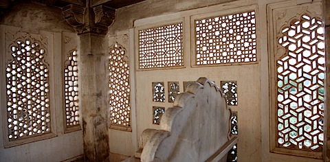 Stone window at Udaipur Palace