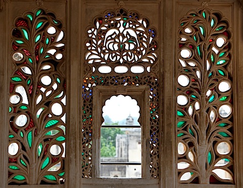 Stone window at Udaipur Palace