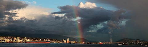 Rainbow over harbour