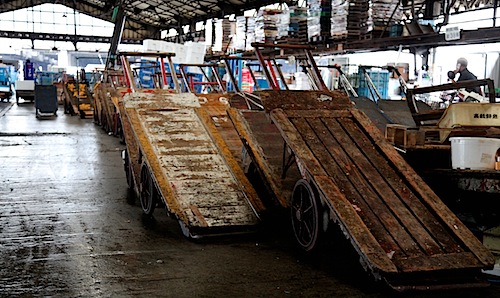 Lorries at Tsukiji Fish Market