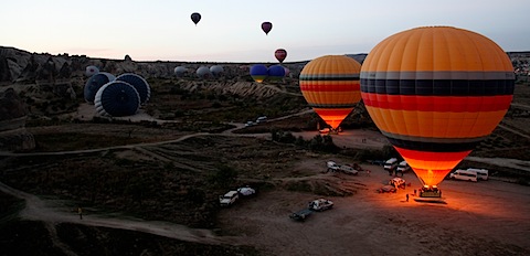Balloon taking off