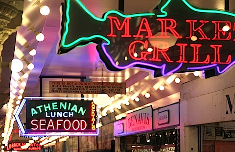 Signs at Seattle Public Market