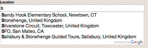 Autocomplete Example