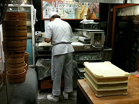 Noodles made at cafeteria