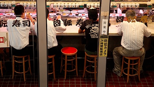 Salarymen eating Sushi