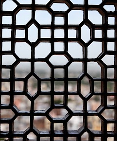 Stone window at Udaipur Palace