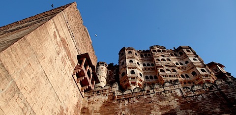 Steep walls of Mehrangarh