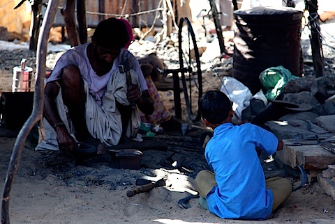 Kid with blacksmith dad