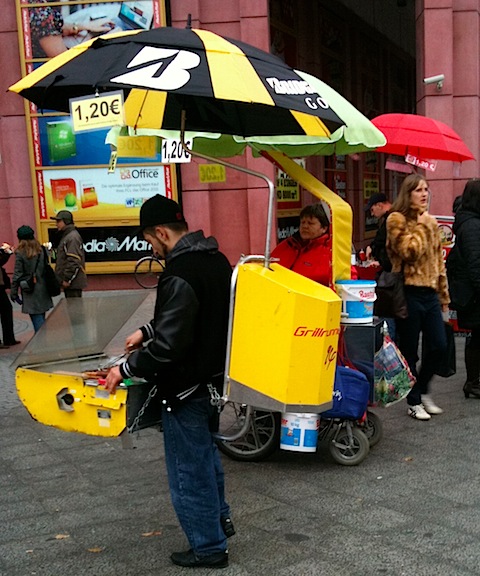 Portable Sausage Vendor in Alexanderplatz