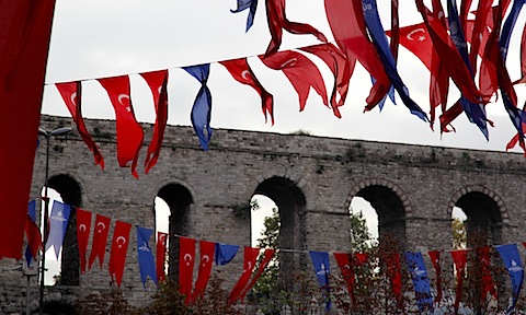 Flags and Kirik Aqueduct