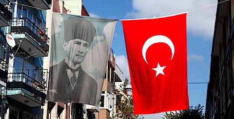 Attaturk sign and Turkish Flag