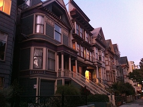 Victorian Houses at Dusk