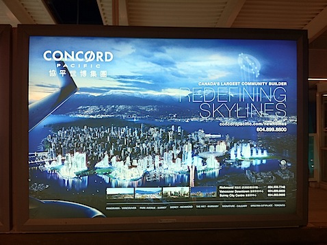 Sign at airport for Concord Pacific