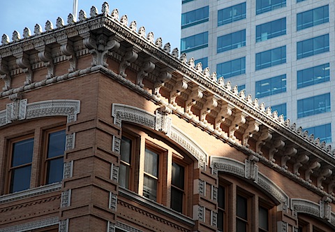 Light on old building