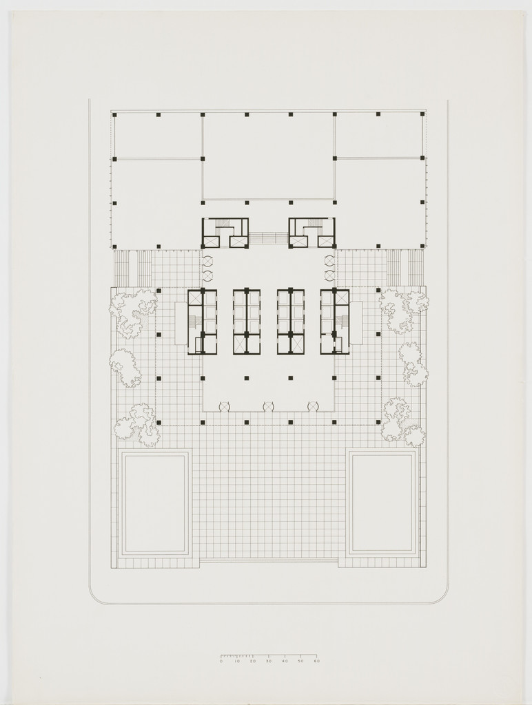 Seagram Building, New York City, New York, Site and floor plans