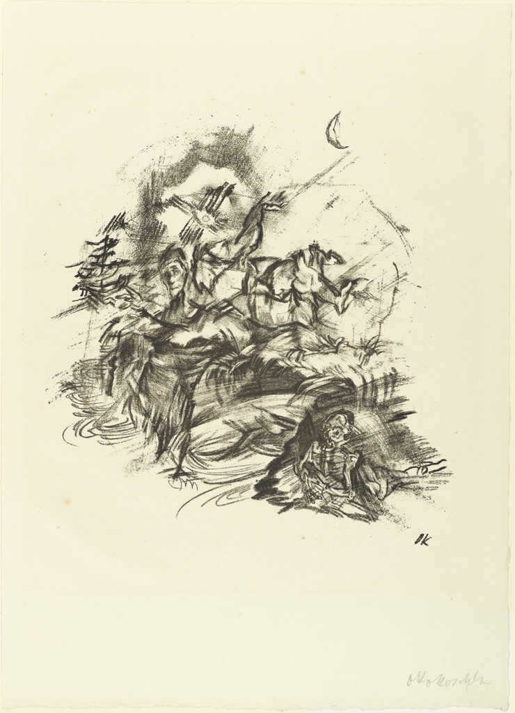Man with Raised Arms and the Figure of Death (Der Mann mit erhobenen Armen und die Gestalt des Todes) (plate 8) from The Bound Columbus (Der gefesselte Columbus)