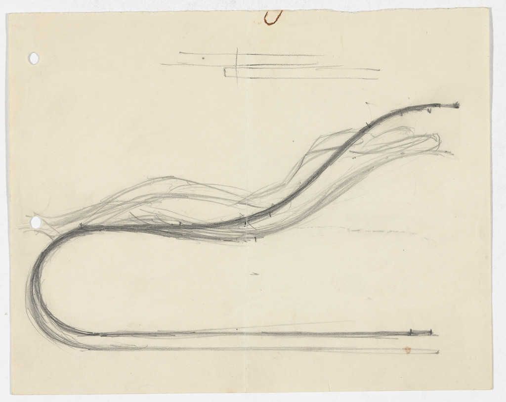 Reclining Chair without Arms (Elevation sketch with figure)