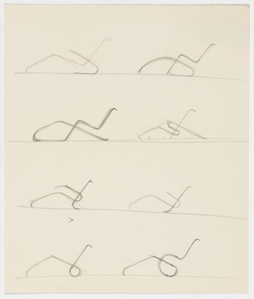 Reclining Chair with Arms. Reclining Chair without Arms. (Elevation sketches)