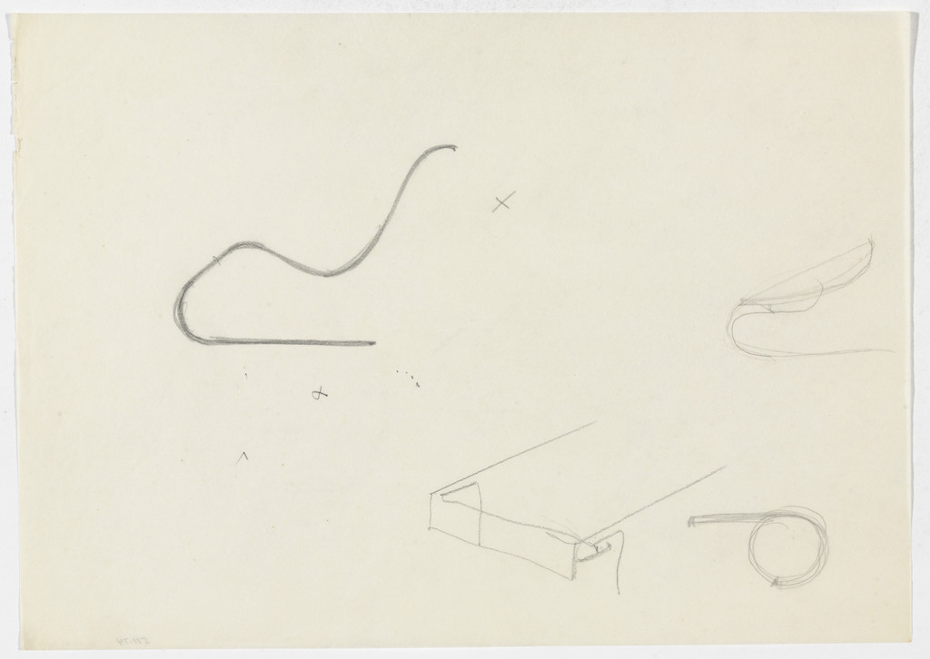 Reclining Chair without Arms (Three sketches [similar to MR 100])