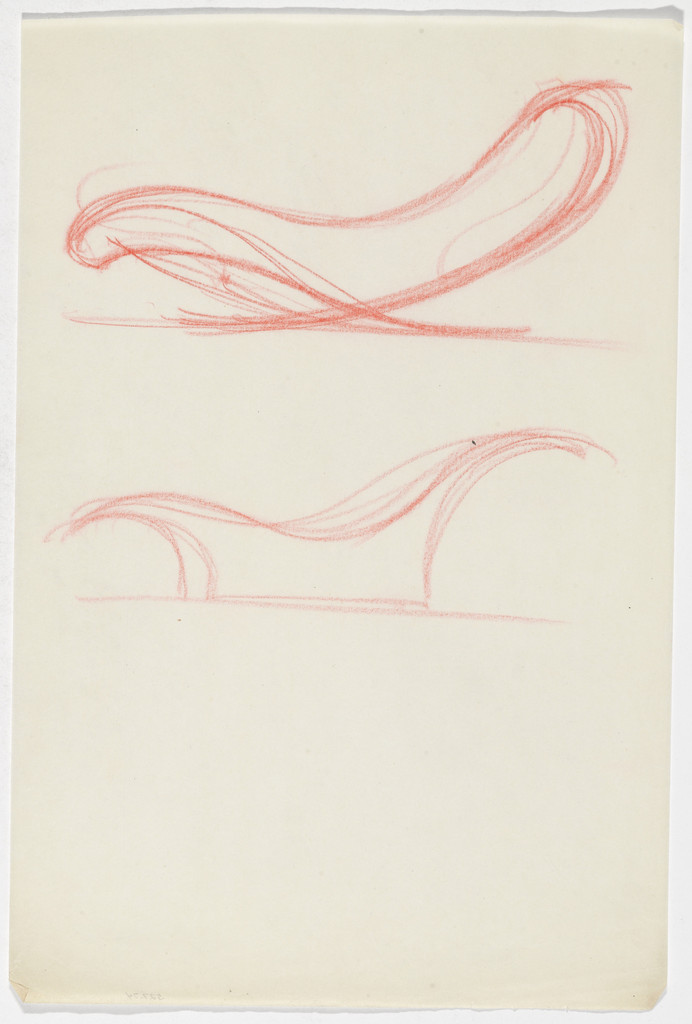 Reclining Chair without Arms (Two elevation sketches)