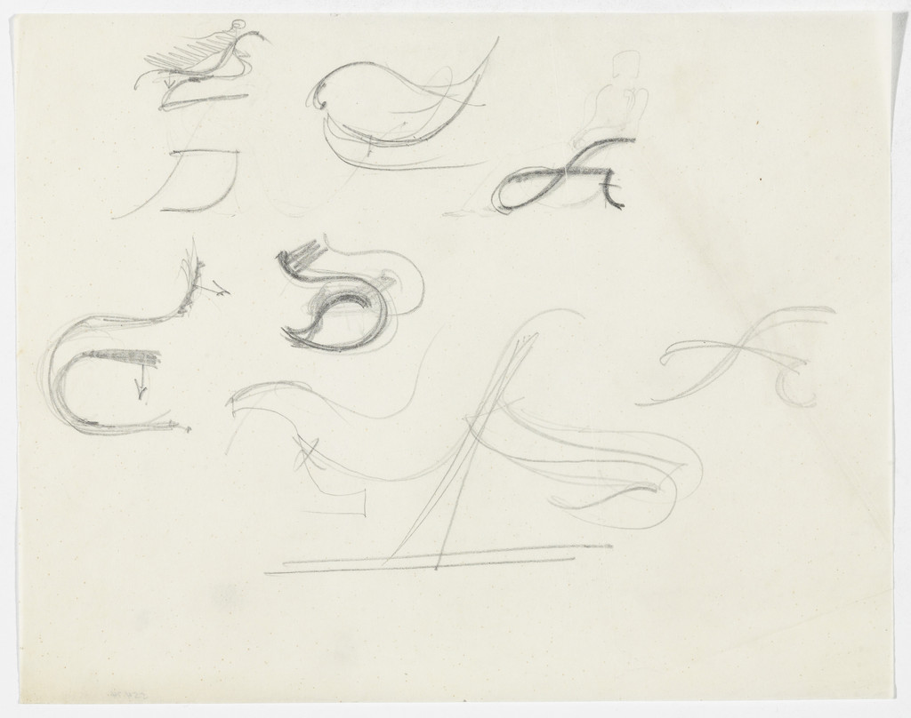 Lounge Chair with and without Arms (Eight elevation sketches)