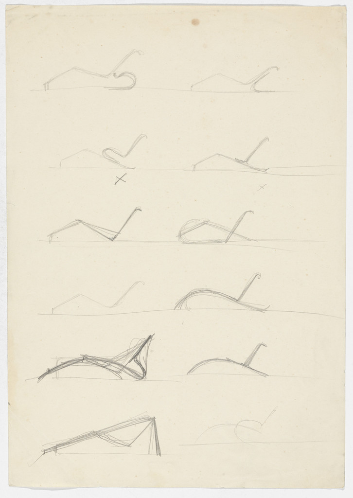 Reclining Chair without Arms. Reclining Chair with Arms. (Elevation sketches)
