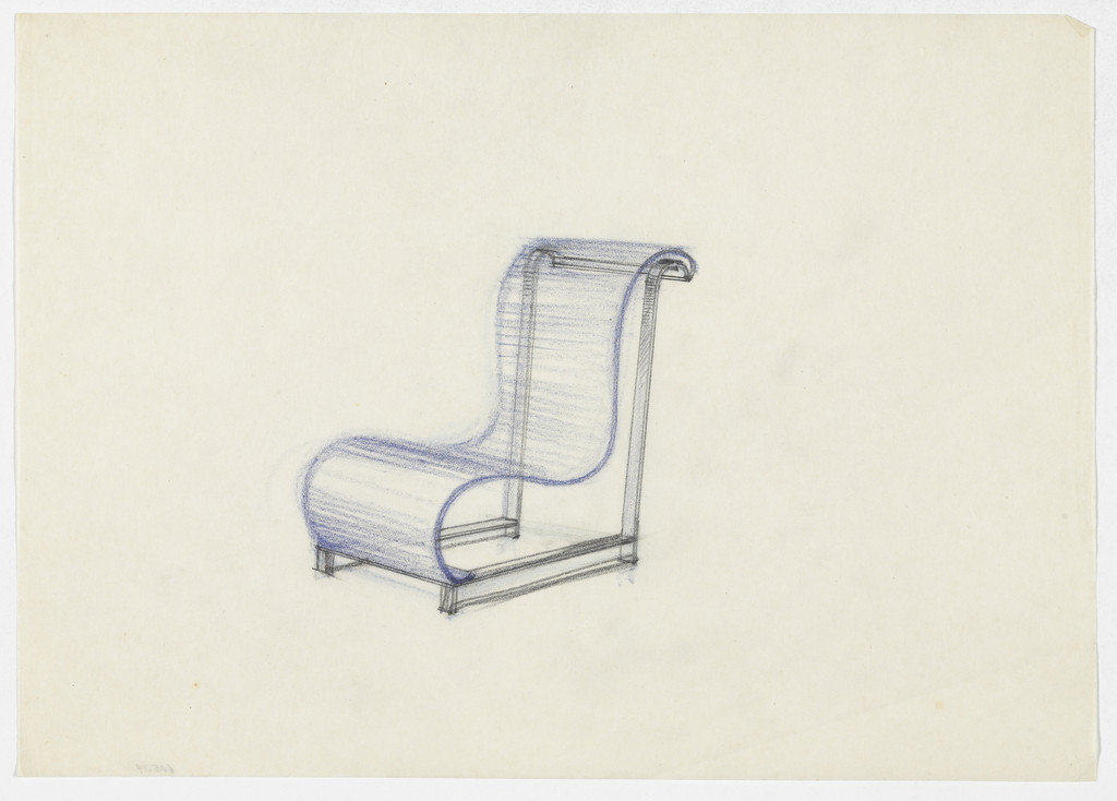 Lounge Chair without Arms (Perspective sketch)