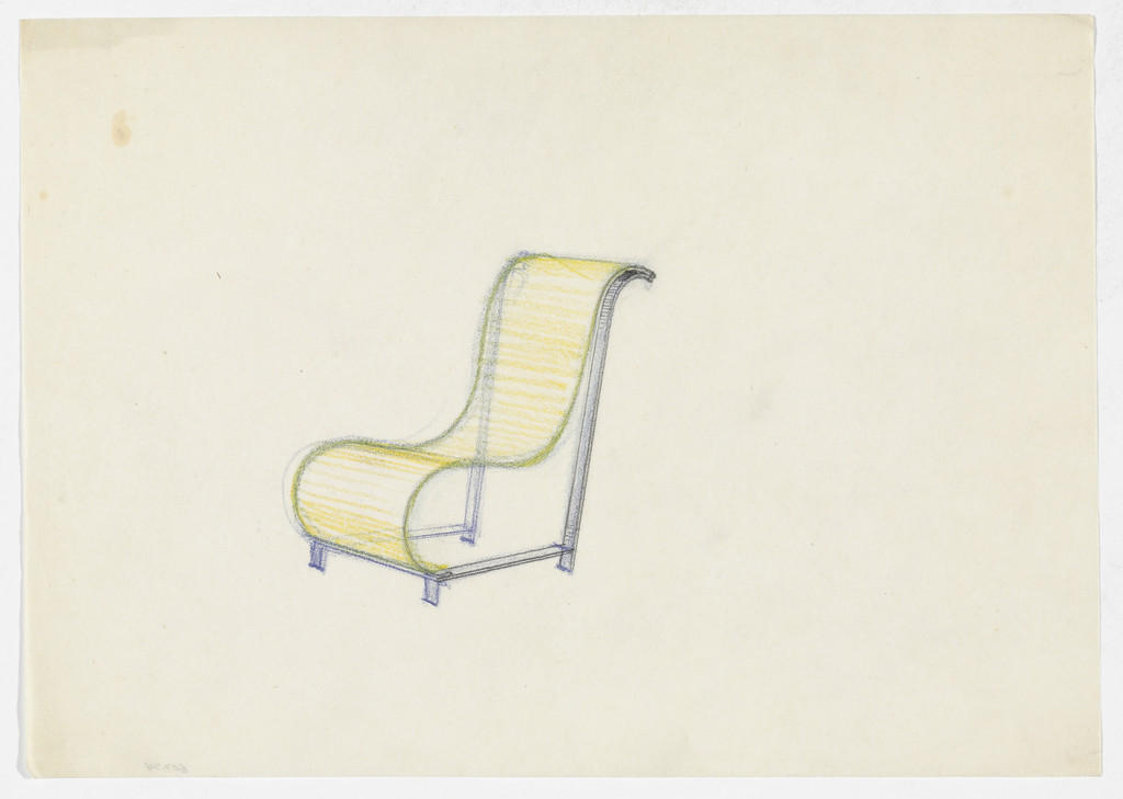 Lounge Chair without Arms (Perspective sketch)
