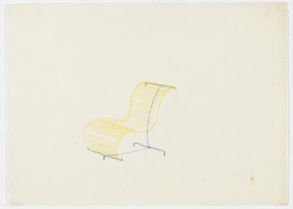 Lounge Chair without Arms (Perspective sketch)