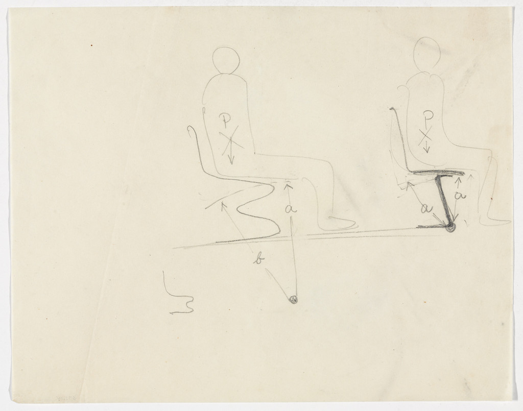 Lounge Chairs with Figures (Two elevation sketches)