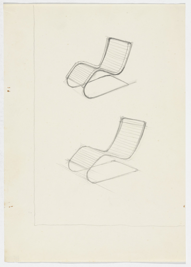 MR100 Reclining Chair (Two perspective sketches)