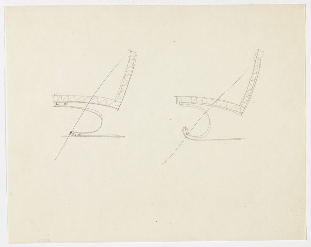 Lounge Chair without Arms (Two elevation sketches)