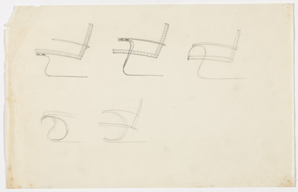Tugendhat Chair. Chair with Arms. (Elevation sketches)