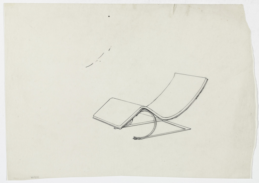 Reclining Chair without Arms (Perspective sketch)