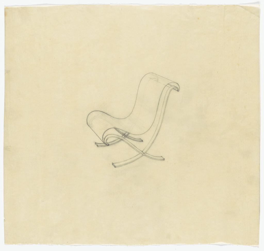 Lounge Chair without Arms (Perspective sketch)