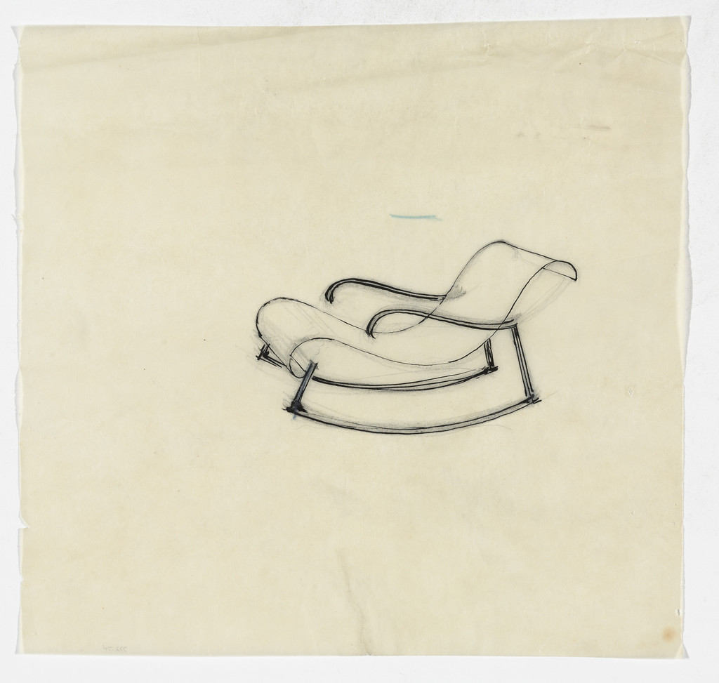 Rocker Lounge Chair with Arms (Perspective sketch)