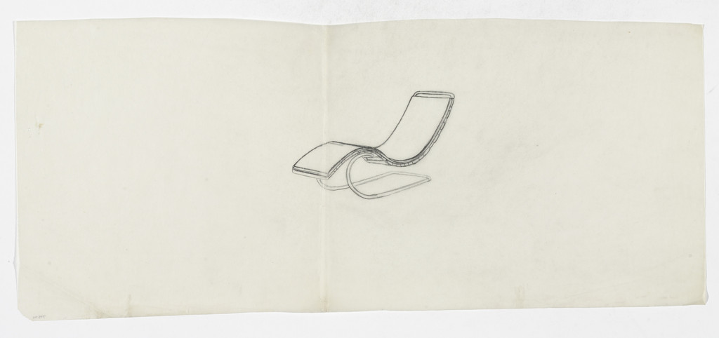 Reclining Chair without Arms (similar to MR100) (Perspective sketch)