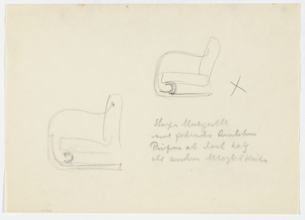 Lounge Chair with Arms (Two elevation sketches)