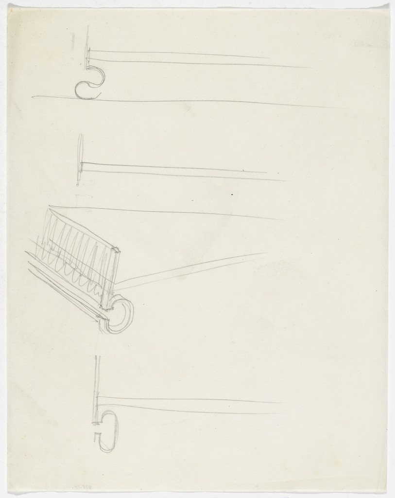 Bed Frame Details (Elevation sketches, perspective sketch)