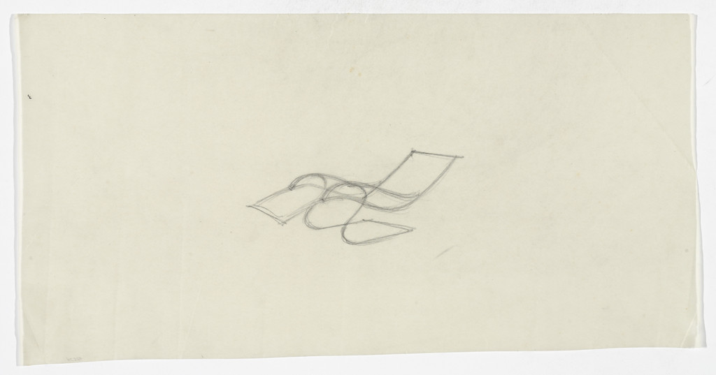 Reclining Chair without Arms (Perspective sketch)