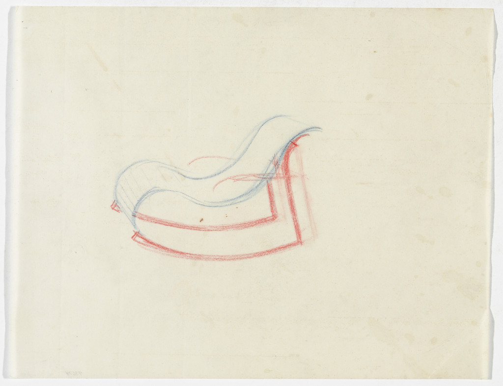 Reclining Chair with Arms and Rocker (Perspective sketch)
