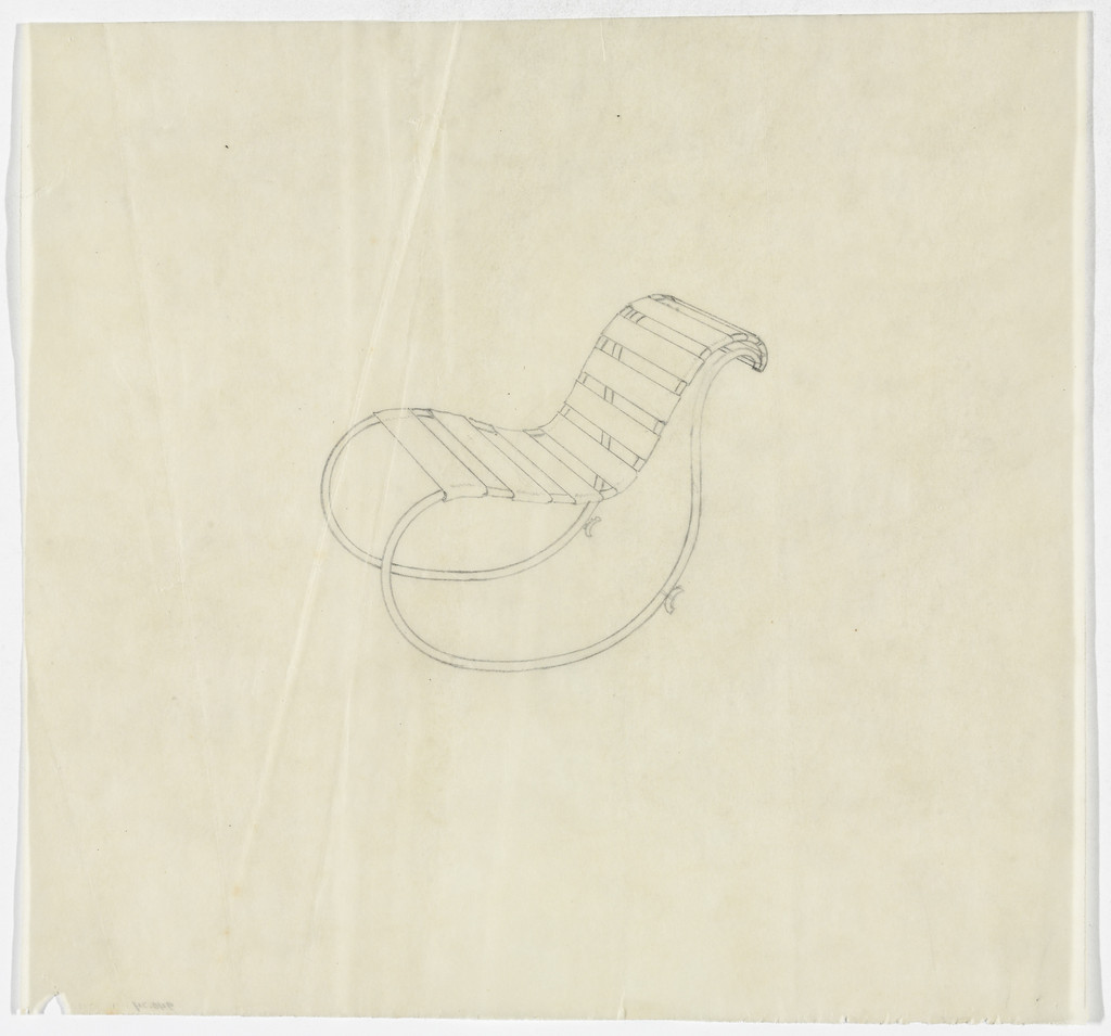 Lounge Chair with Rocker, without Arms (Perspective sketch)