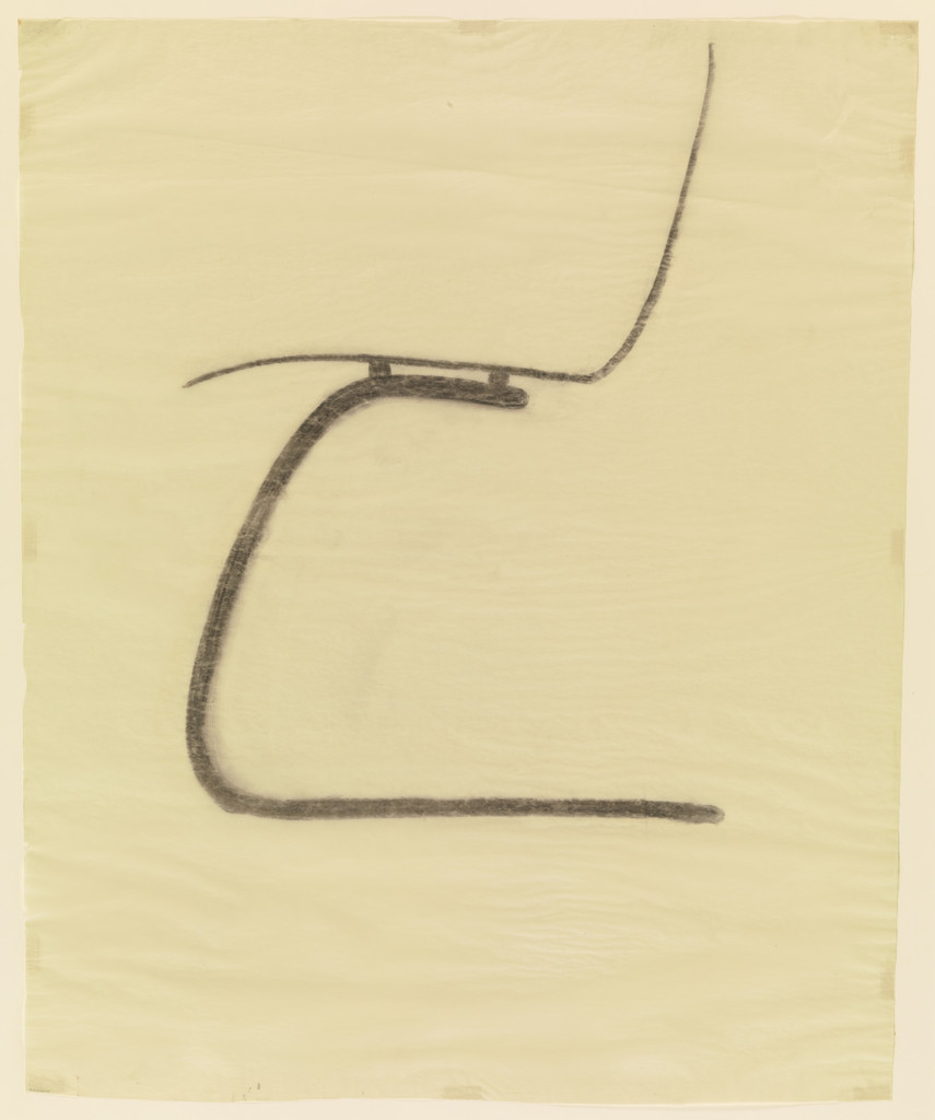Seat and Frame Curves, Chair without Arms (Elevation sketch)