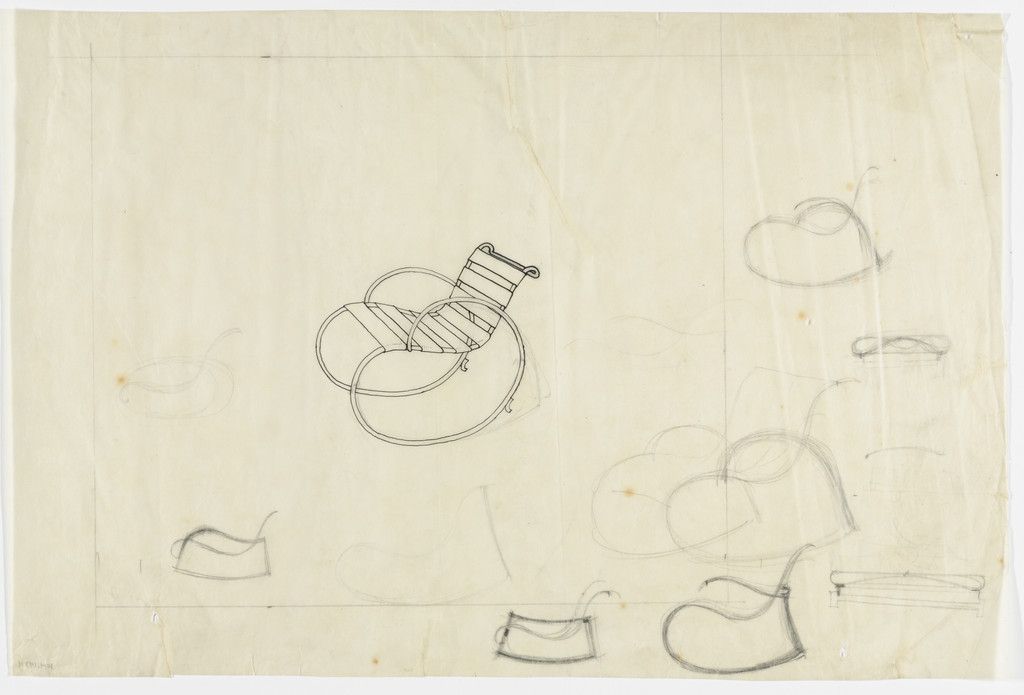 Lounge Chairs with Arms (Perspective, elevation sketches)