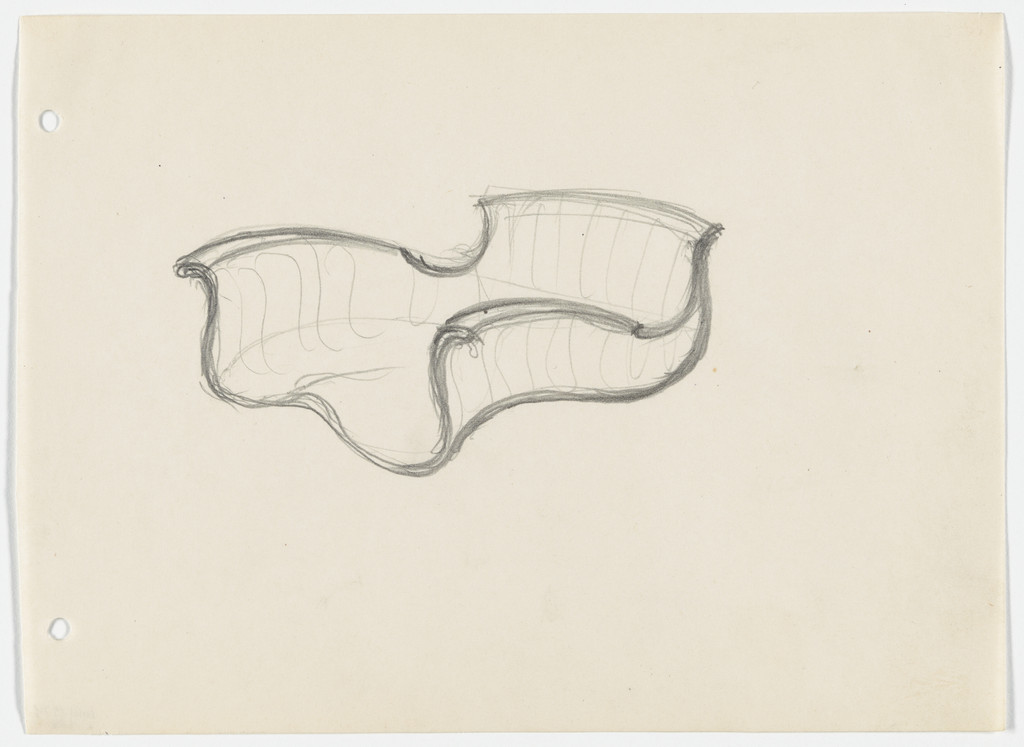 Conchoidal Chair with Arms (Perspective sketch)