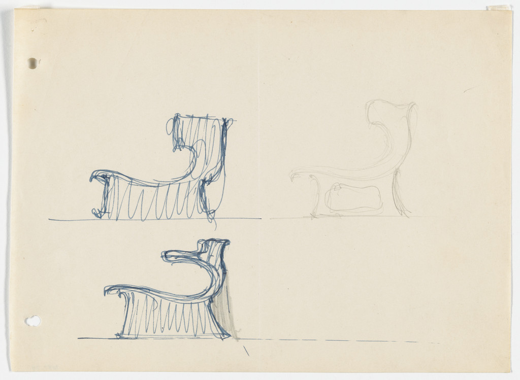 Conchoidal Chair without Arms (Elevation sketches)